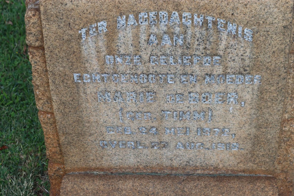 BOER Marie, de nee TIMM 1872-1919