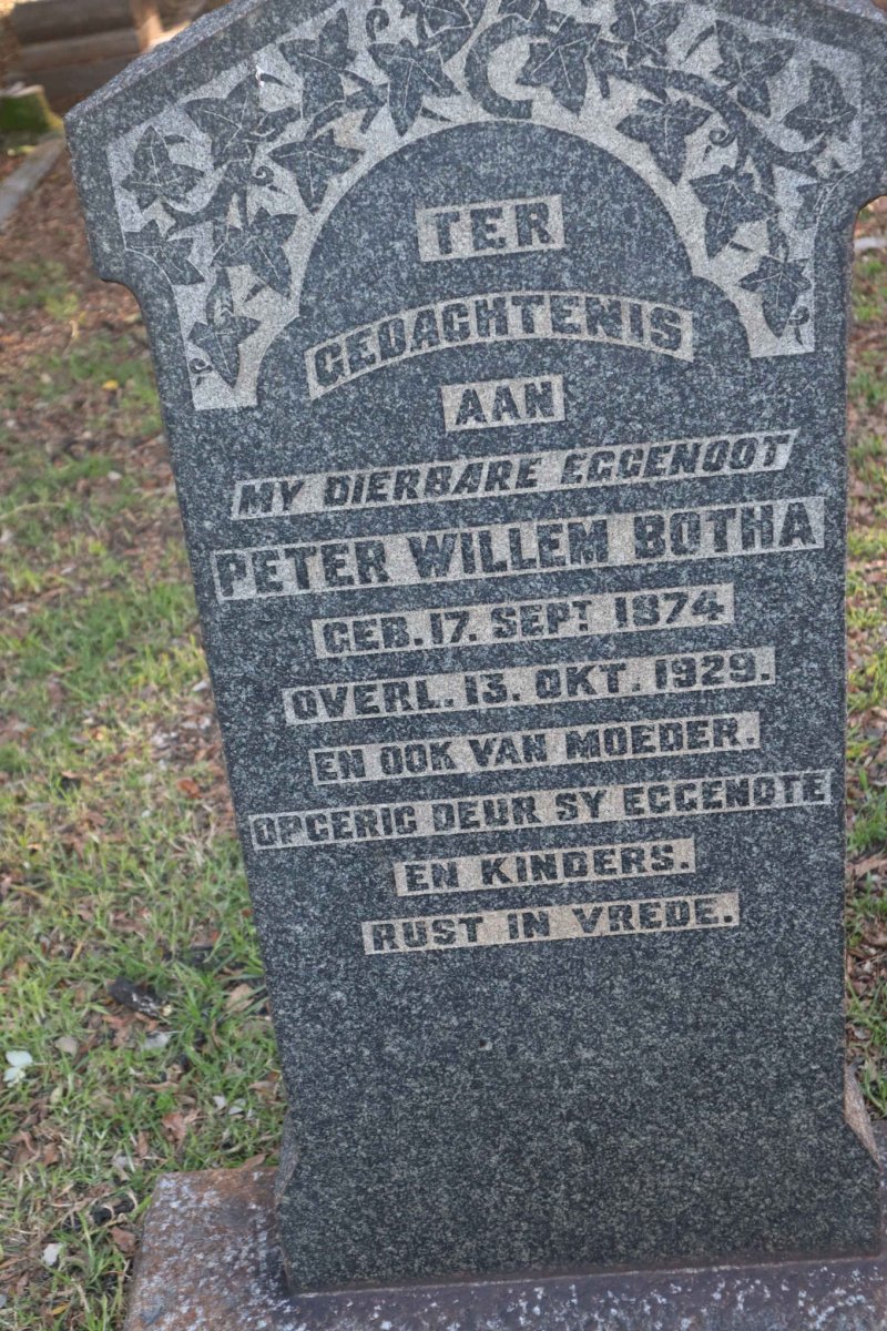 BOTHA Peter Willem 1874-1929