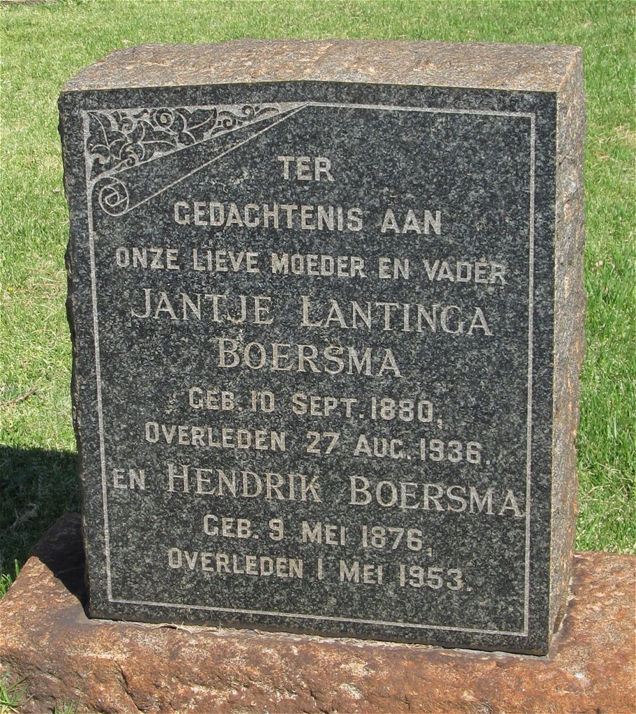 BOERSMA Hendrik 1876-1953 &amp; Jantje Lantinga 1880-1936