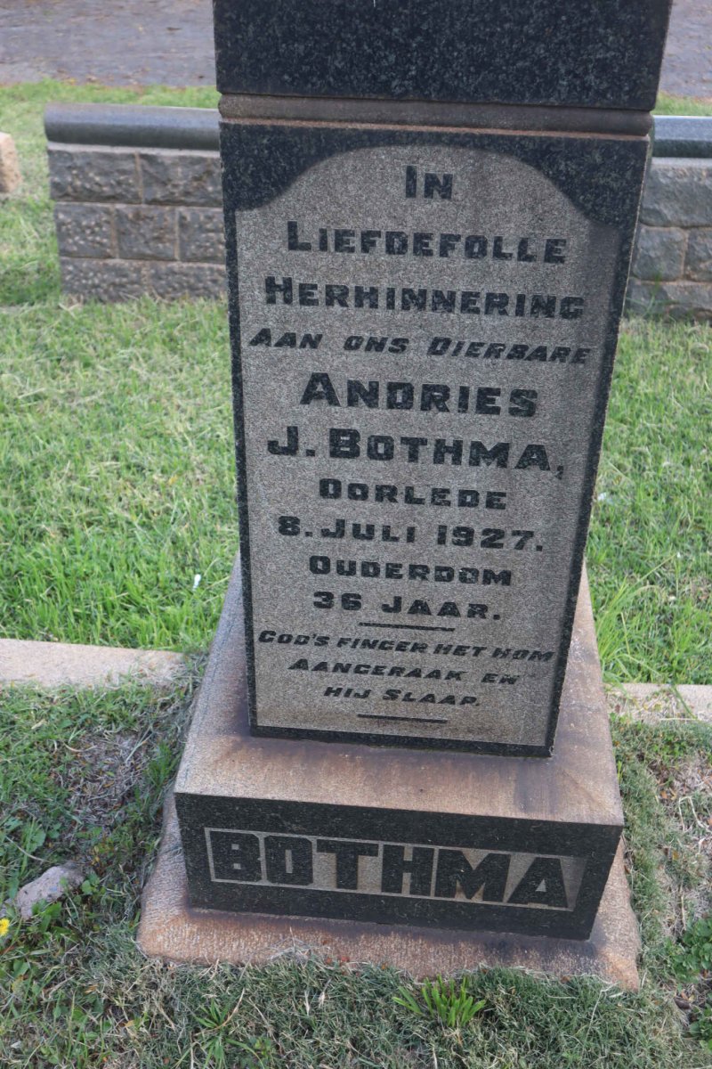 BOTHMA Andries J. -1927