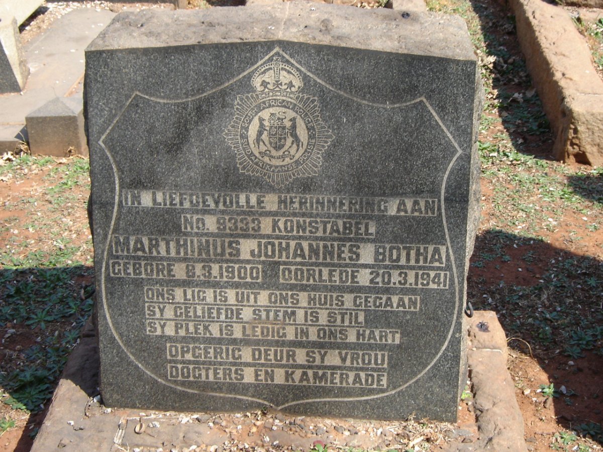 BOTHA Marthinus Johannes 1900-1941