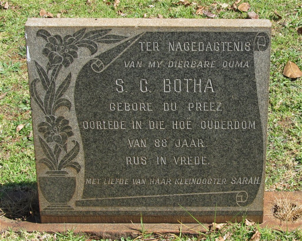 BOTHA S.C. nee DU PREEZ 
