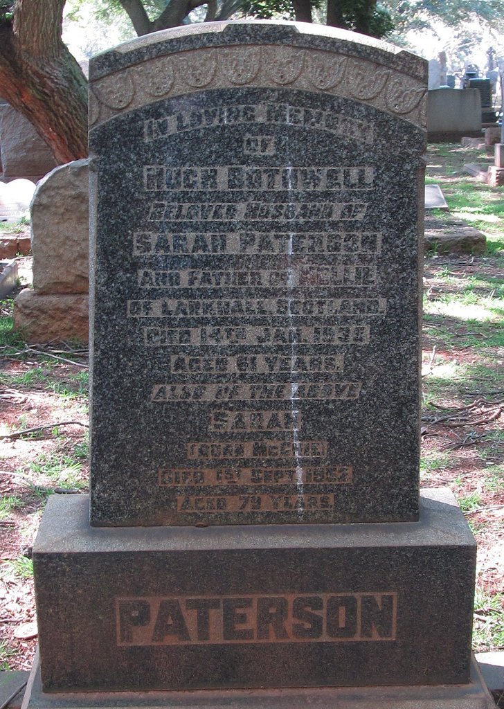 BOTHWELL Hugh -1935 &amp; Sarah Paterson McGHIE-1952
