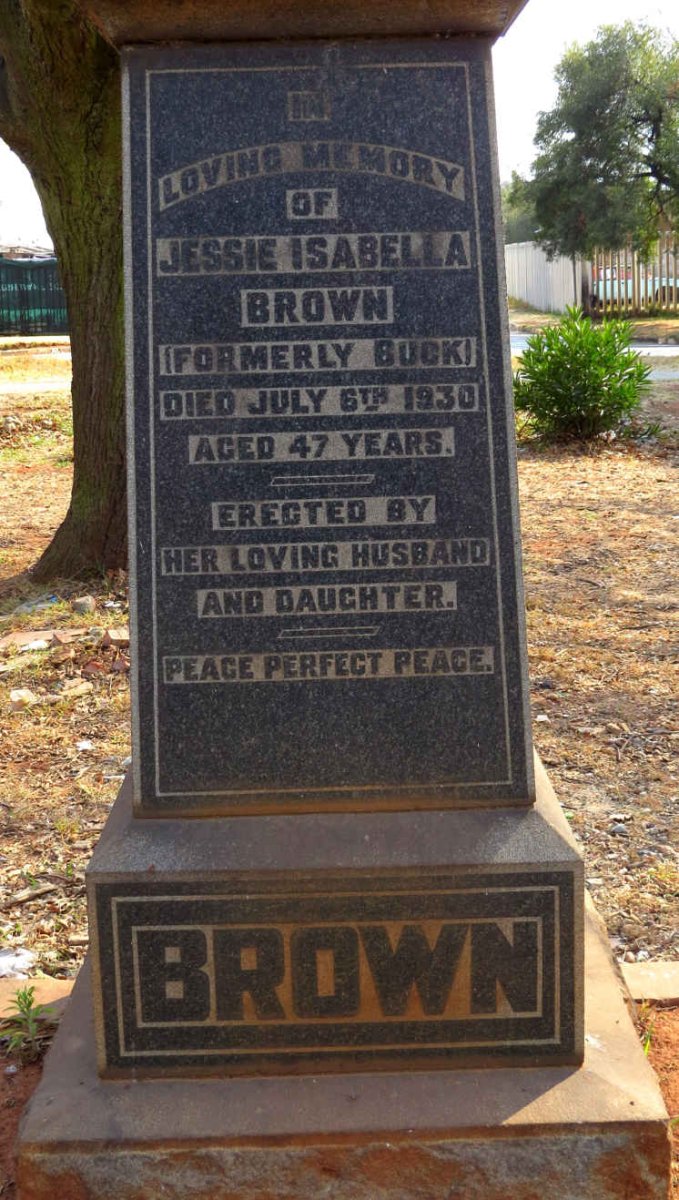 BROWN Jessie Isabella formerly BUCK -1930