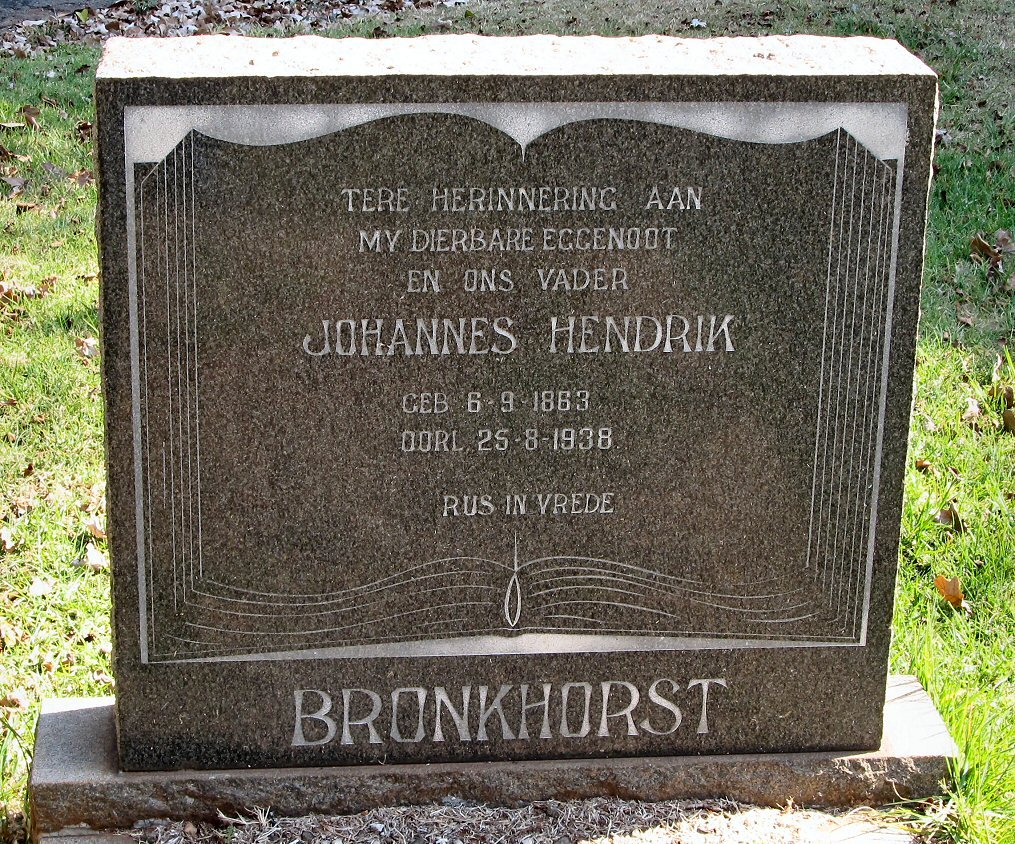 BRONKHORST Johannes Hendrik 1863-1938