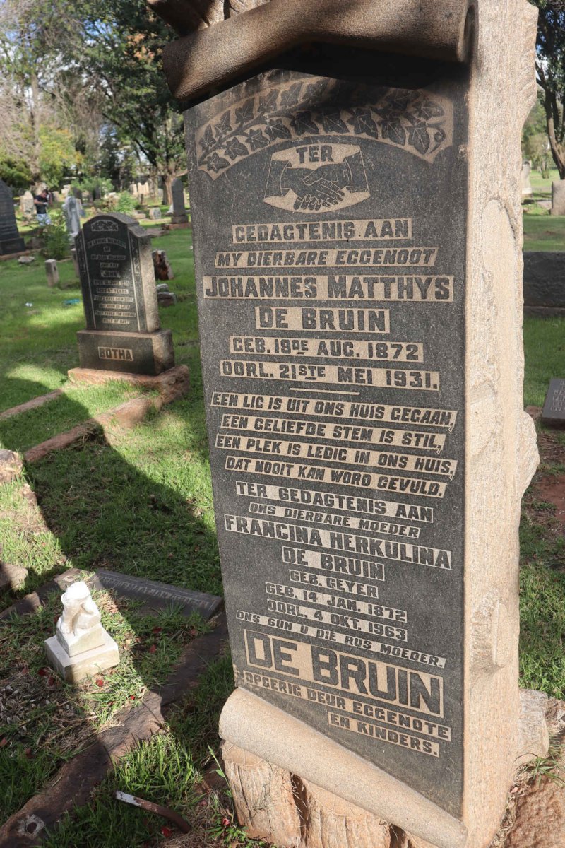 BRUIN Johannes Matthys, de 1872-1931 &amp; Francina Herkulina GEYER 1872-1963