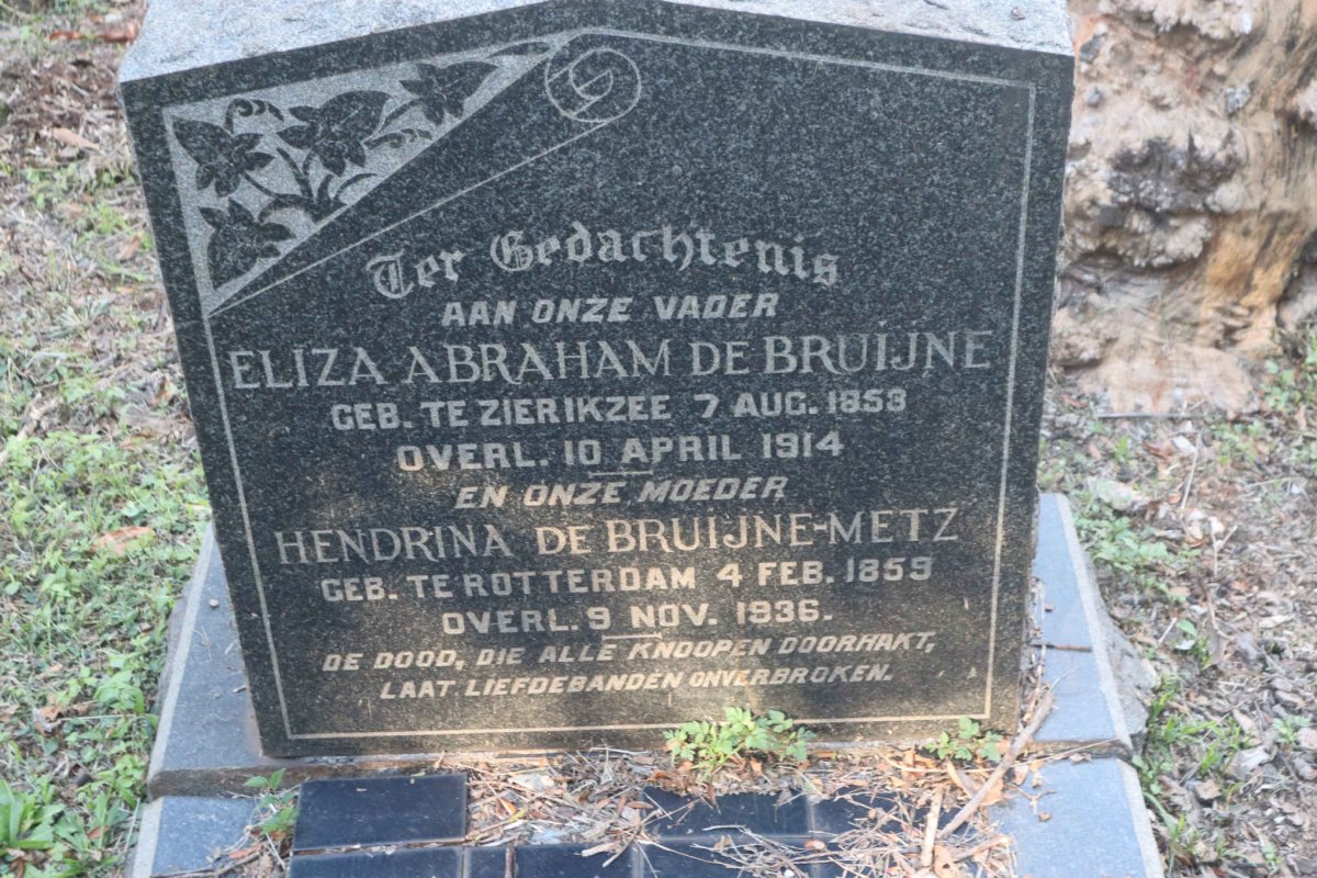 BRUIJNE Eliza Abraham, de 1853-1914 &amp; Hendrina METZ 1859-1936