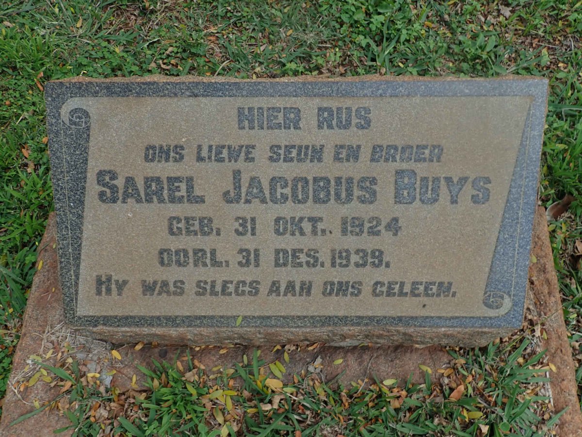 BUYS Sarel Jacobus 1924-1939