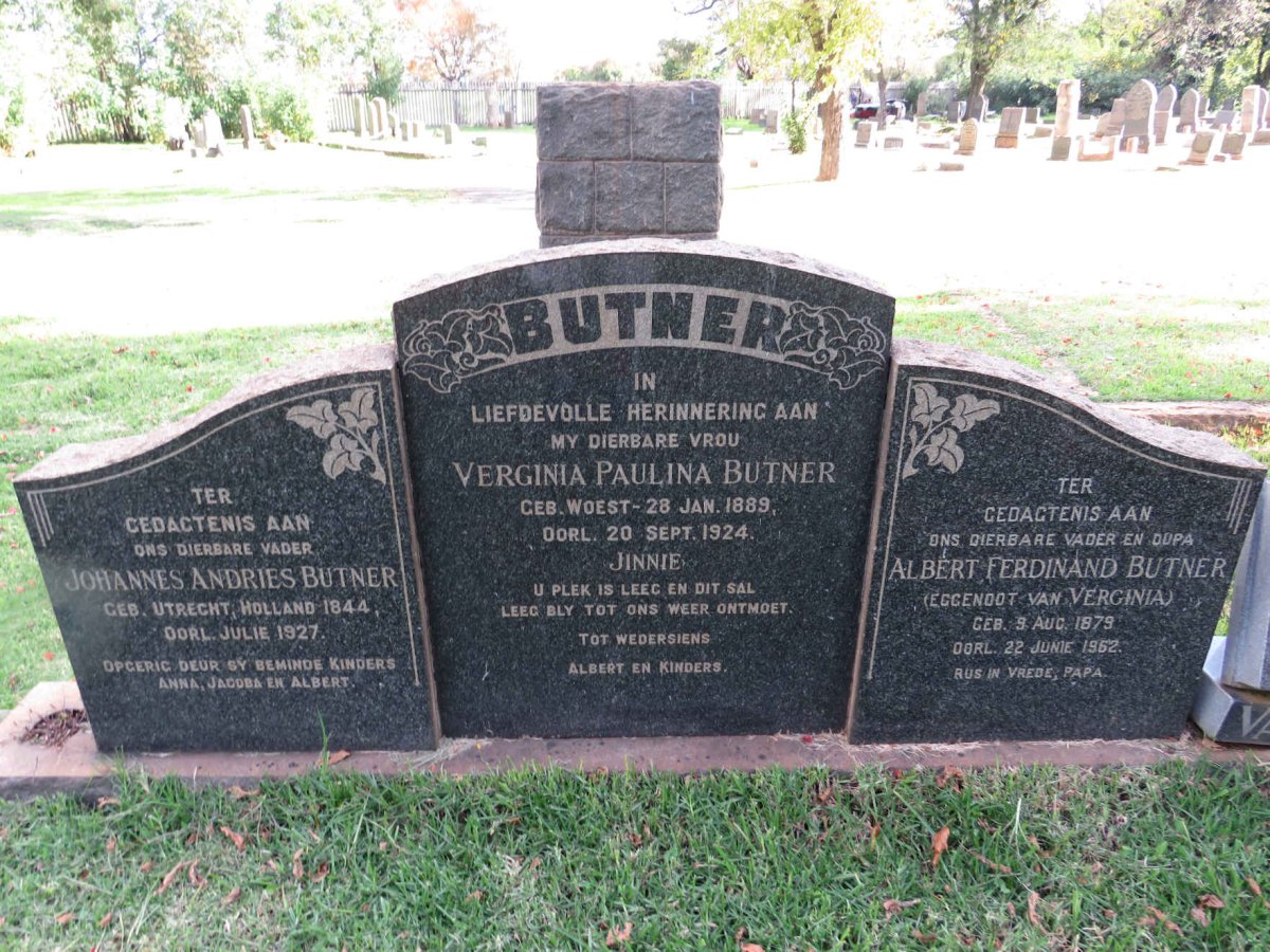 BUTNER Johannes Andries 1844-1927 :: BUTNER Albert Ferdinand 1879-1962 &amp; Verginia Paulina WOEST 1889-1924