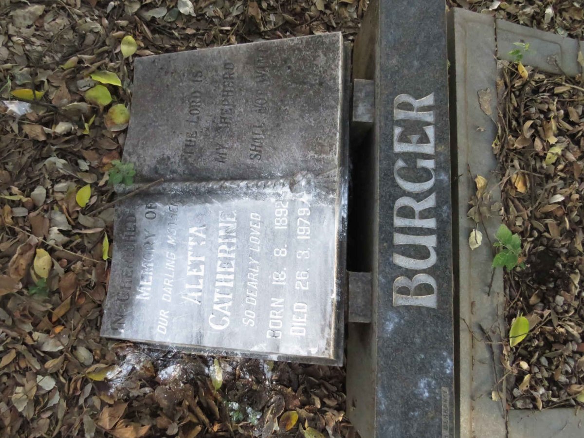 BURGER Aletta Catherine 1892-1979