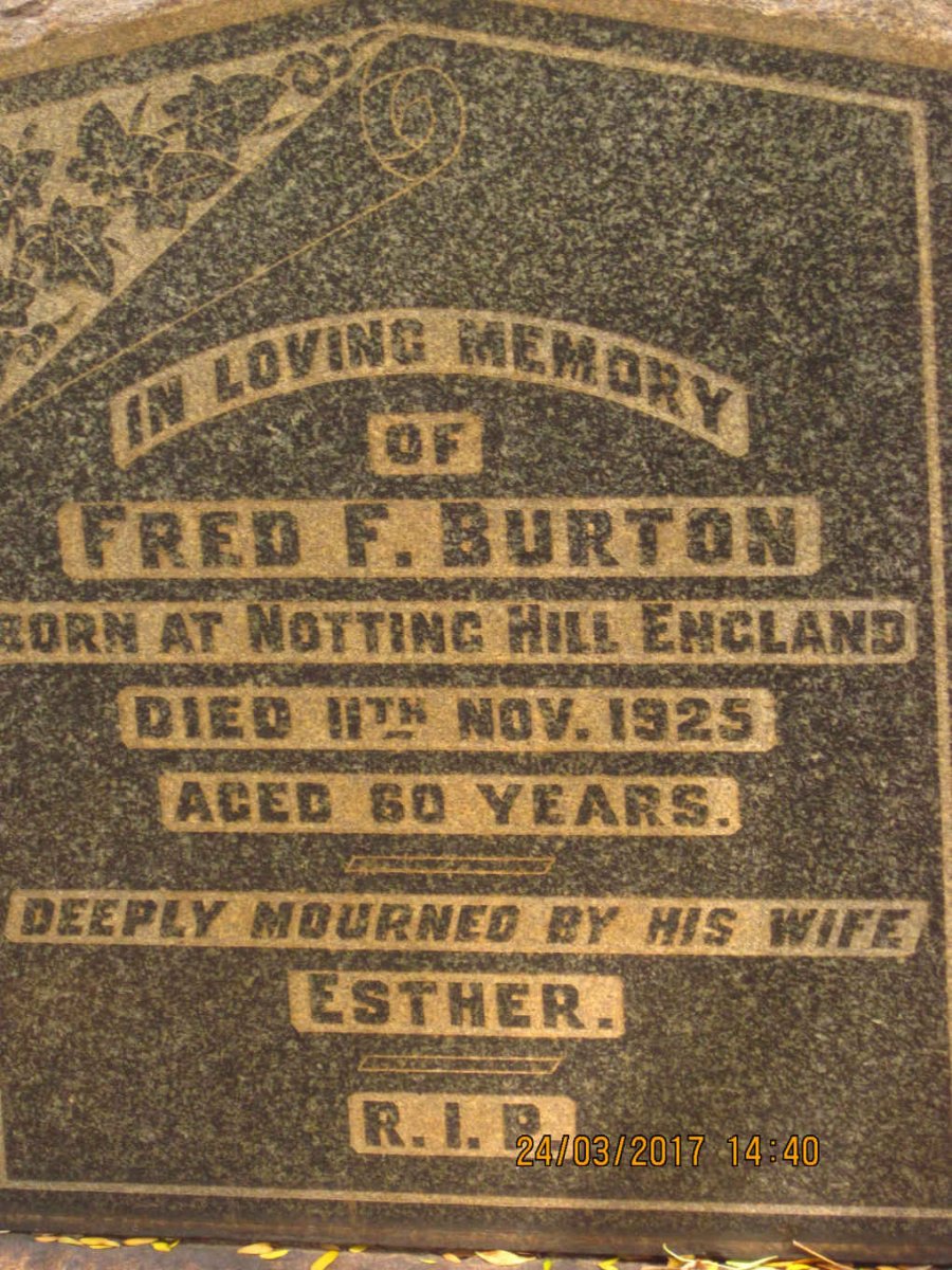 BURTON Fred F. -1925 