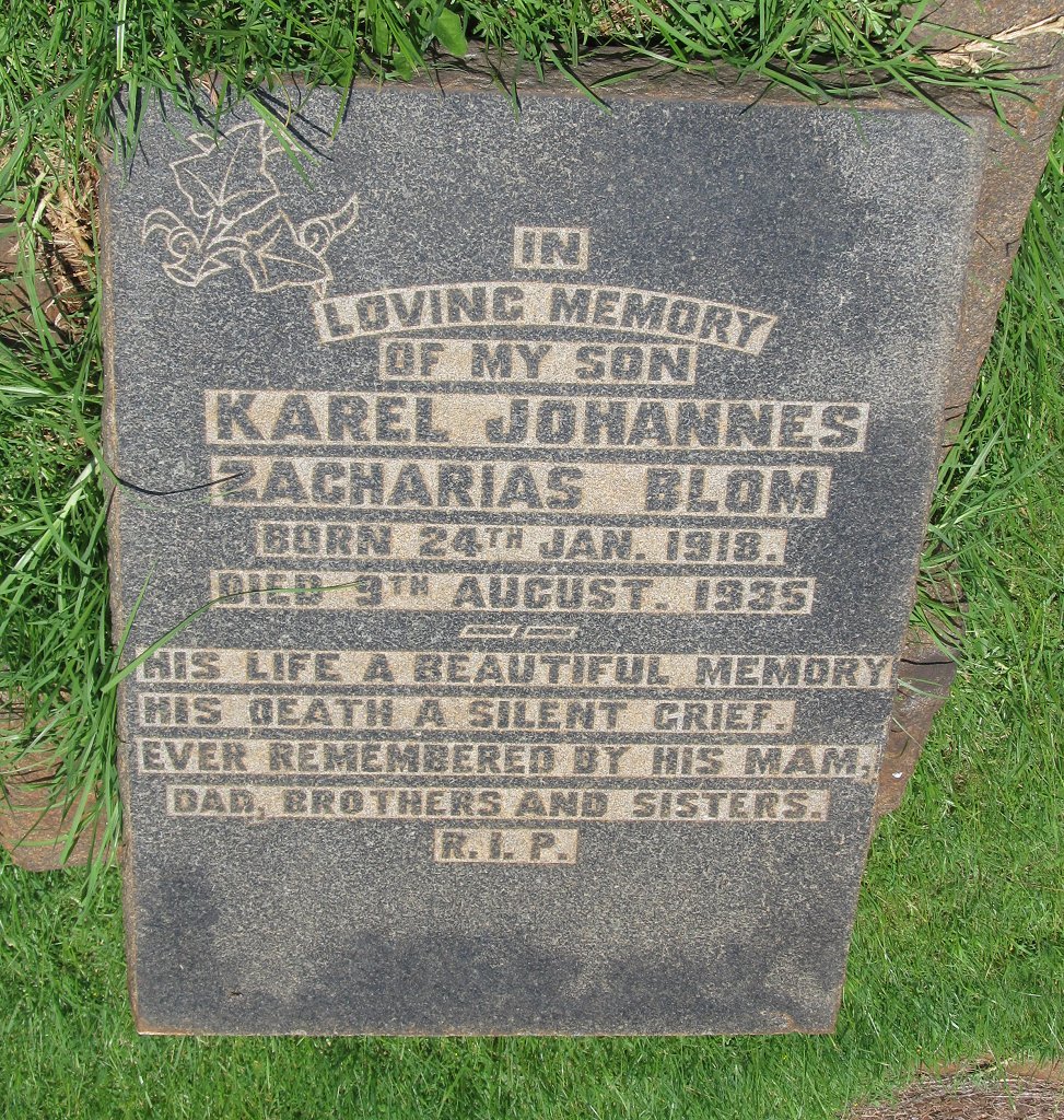 BLOM Karel Johannes Zacharias 1918-1935