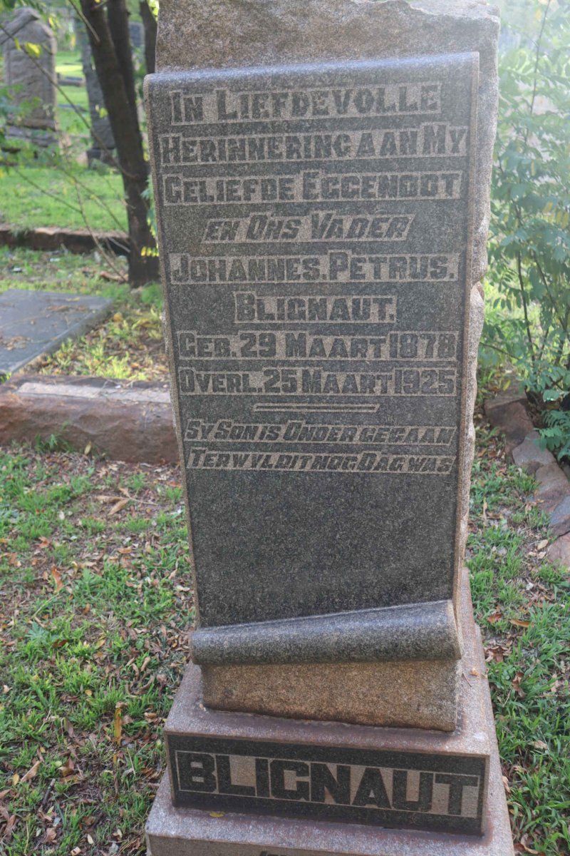 BLIGNAUT Johannes Petrus 1878-1925