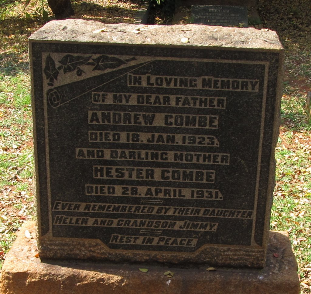 COMBE Andrew -1923 &amp; Hester -1931