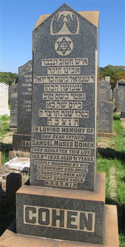 COHEN Samuel Moses -1933