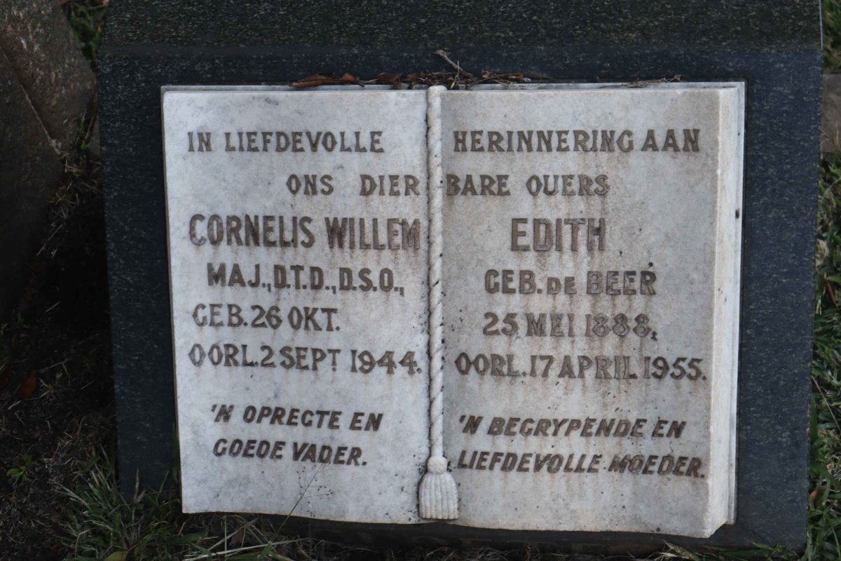 CLOETE Cornelis Willem -1944 &amp; Edith DE BEER 1888-1955