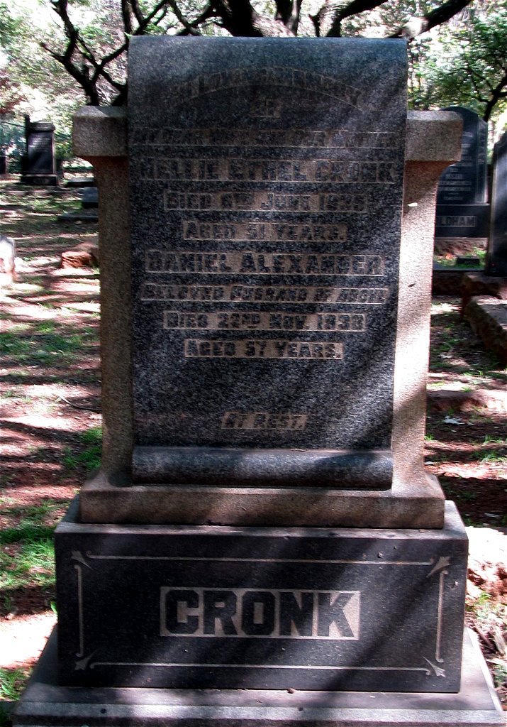 CRONK Daniel Alexander -1933 &amp; Nellie Ethel -1935