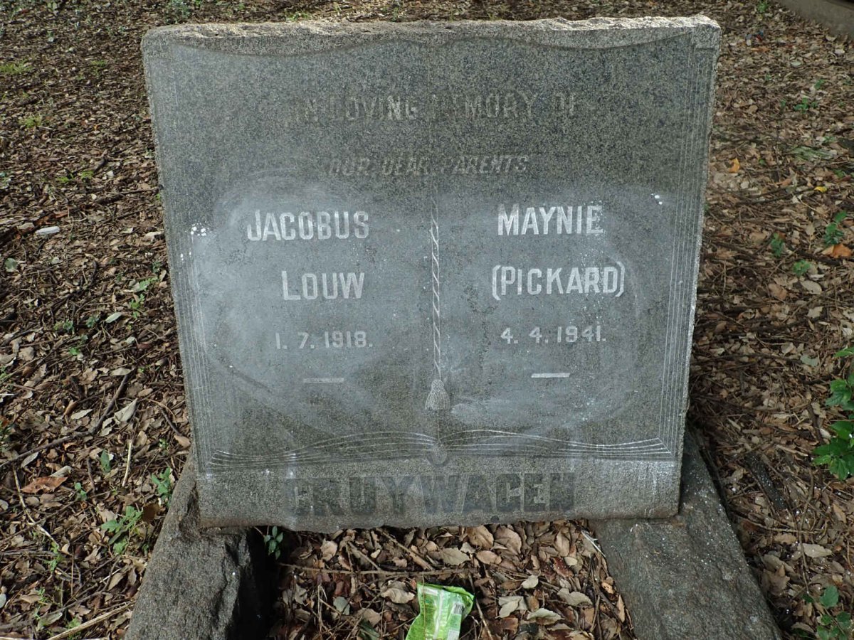 CRUYWAGEN Jacobus Louw -1918 &amp; Maynie PICKARD -1941