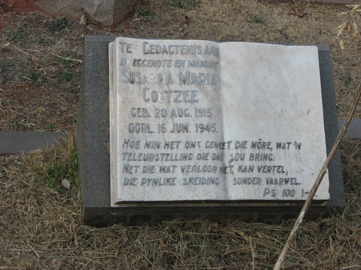 COETZEE Susanna Maria 1915-1945