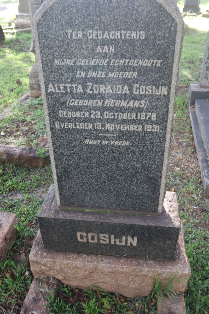 COSIJN Aletta Zoraida nee HERMANS 1878-1931