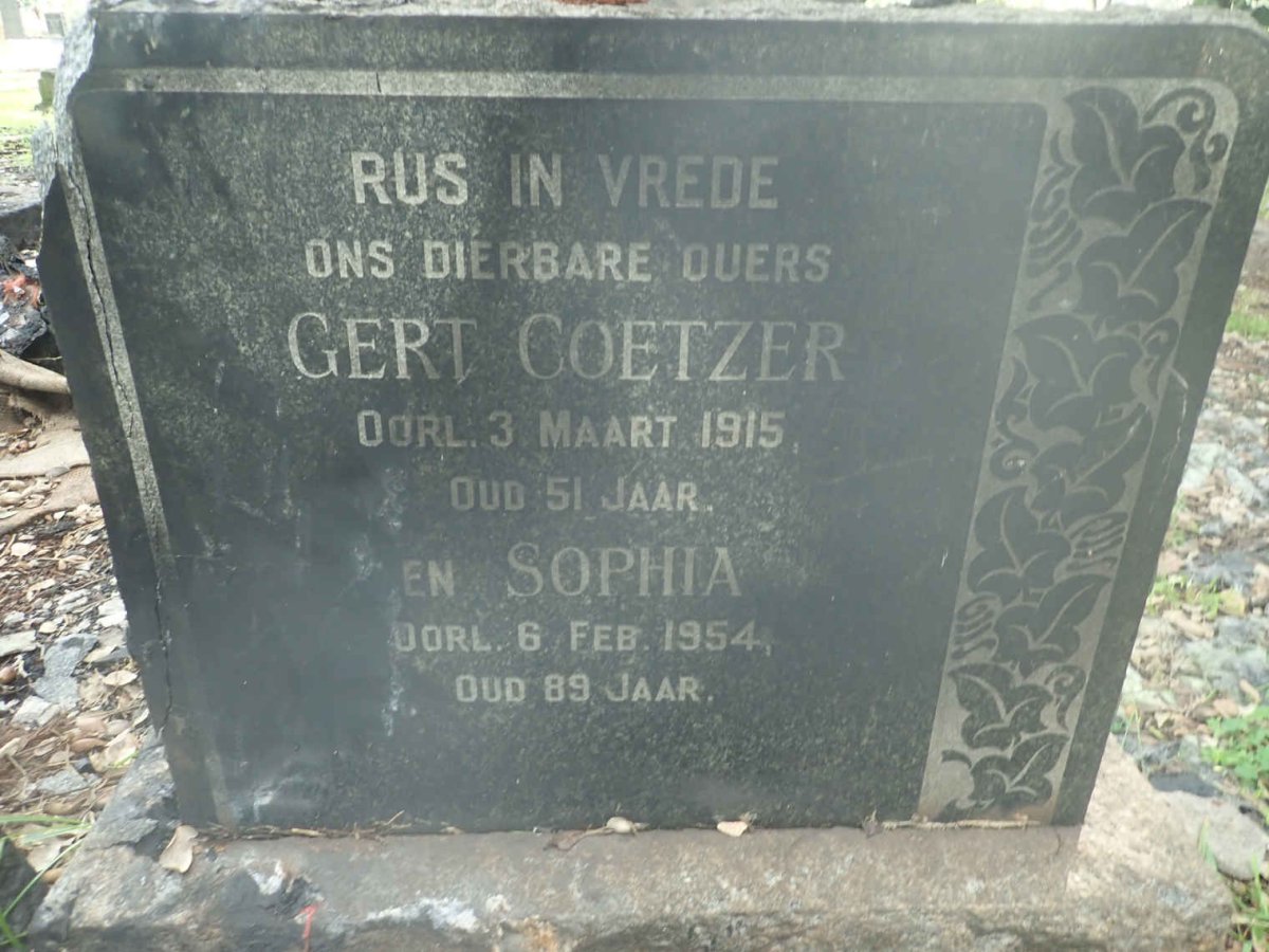 COETZER Gert -1915 &amp; Sophia -1954