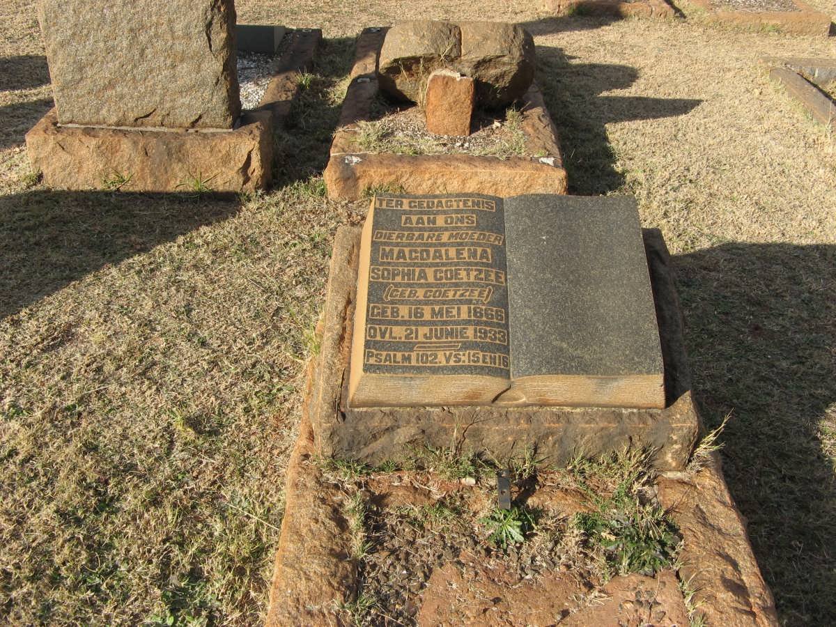 COETZEE Magdalena Sophia nee COETZEE 1866-1933