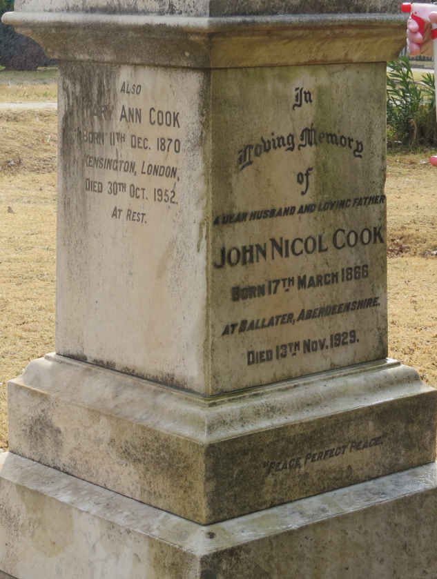 COOK John Nicol 1866-1929 &amp; Mary Ann 1870-1952 :: COOK Sissie -1917