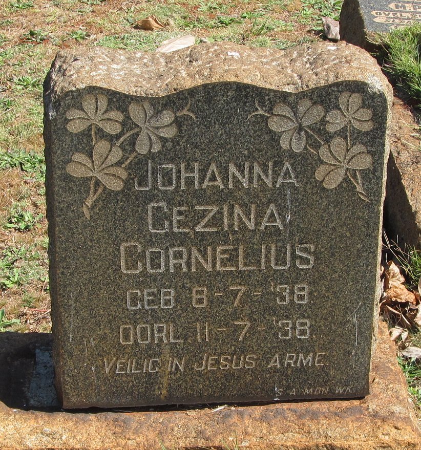 CORNELIUS Johanna Gezina 1938-1938