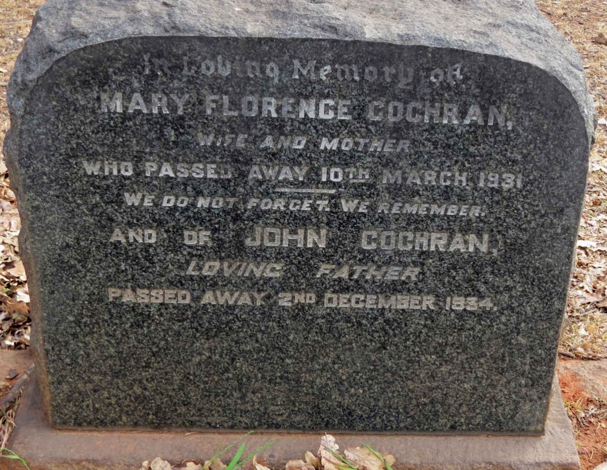 COCHRAN John -1934 &amp; Mary Florence -1931
