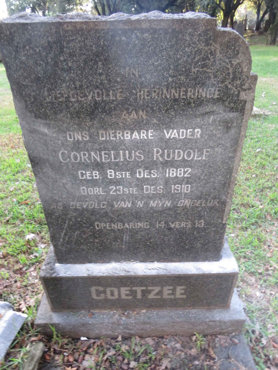 COETZEE Cornelius Rudolf 1882-1910