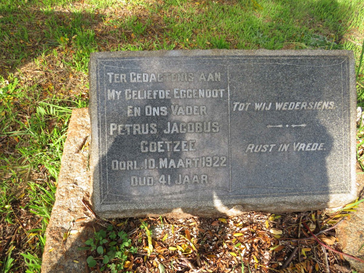 COETZEE Petrus Jacobus -1922