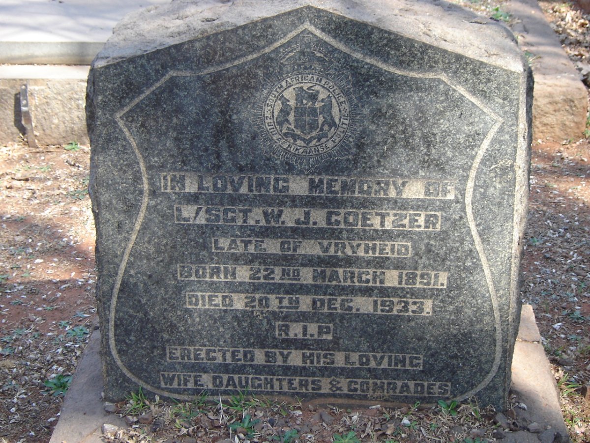 COETZER W.J. 1891-1933