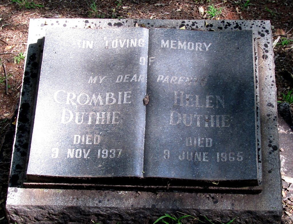 DUTHIE Crombie 1937 &amp; Helen -1965
