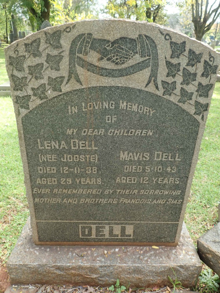 DELL Lena nee JOOSTE -1938 : DELL Mavis -1943