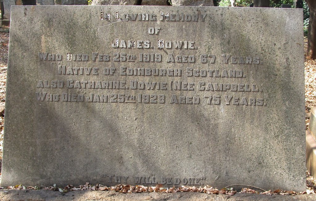 DOWIE James -1919 &amp; Catharine CAMPBELL -1928
