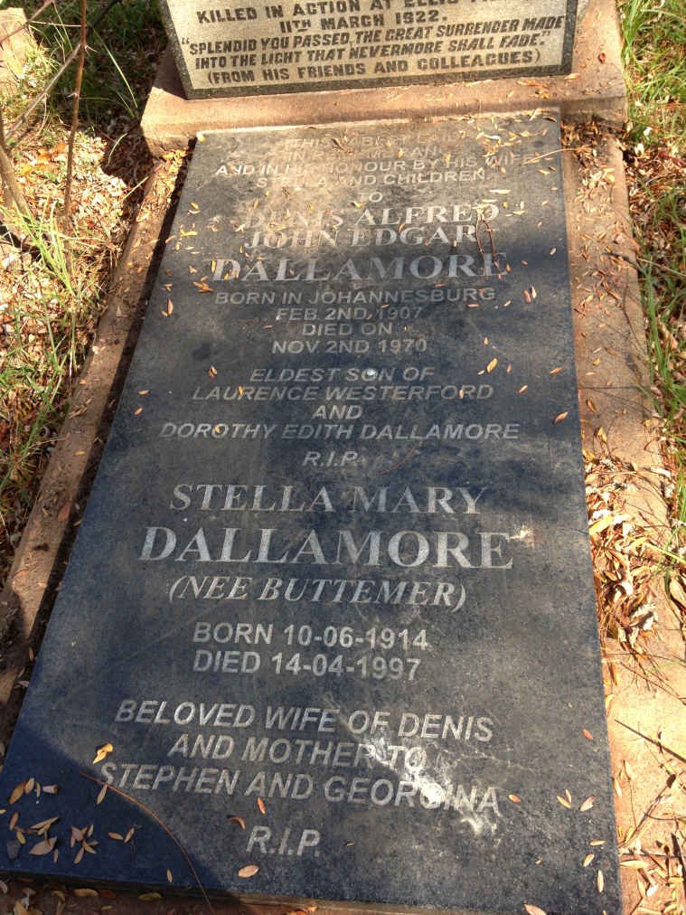 DALLAMORE Denis Alfred John Edgar 1907-1970 &amp; Stella Mary BUTTEMER 1914-1997