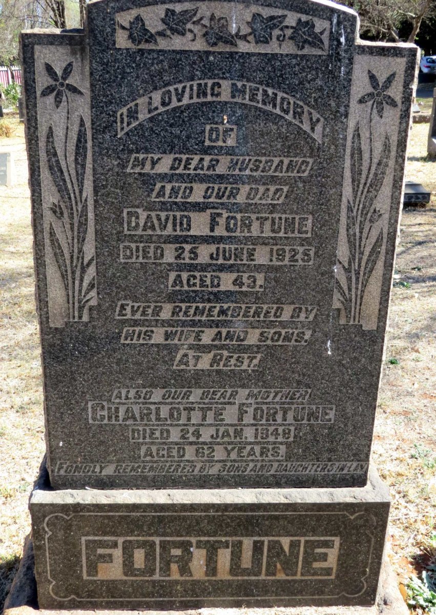 FORTUNE David -1925 &amp; Charlotte -1948