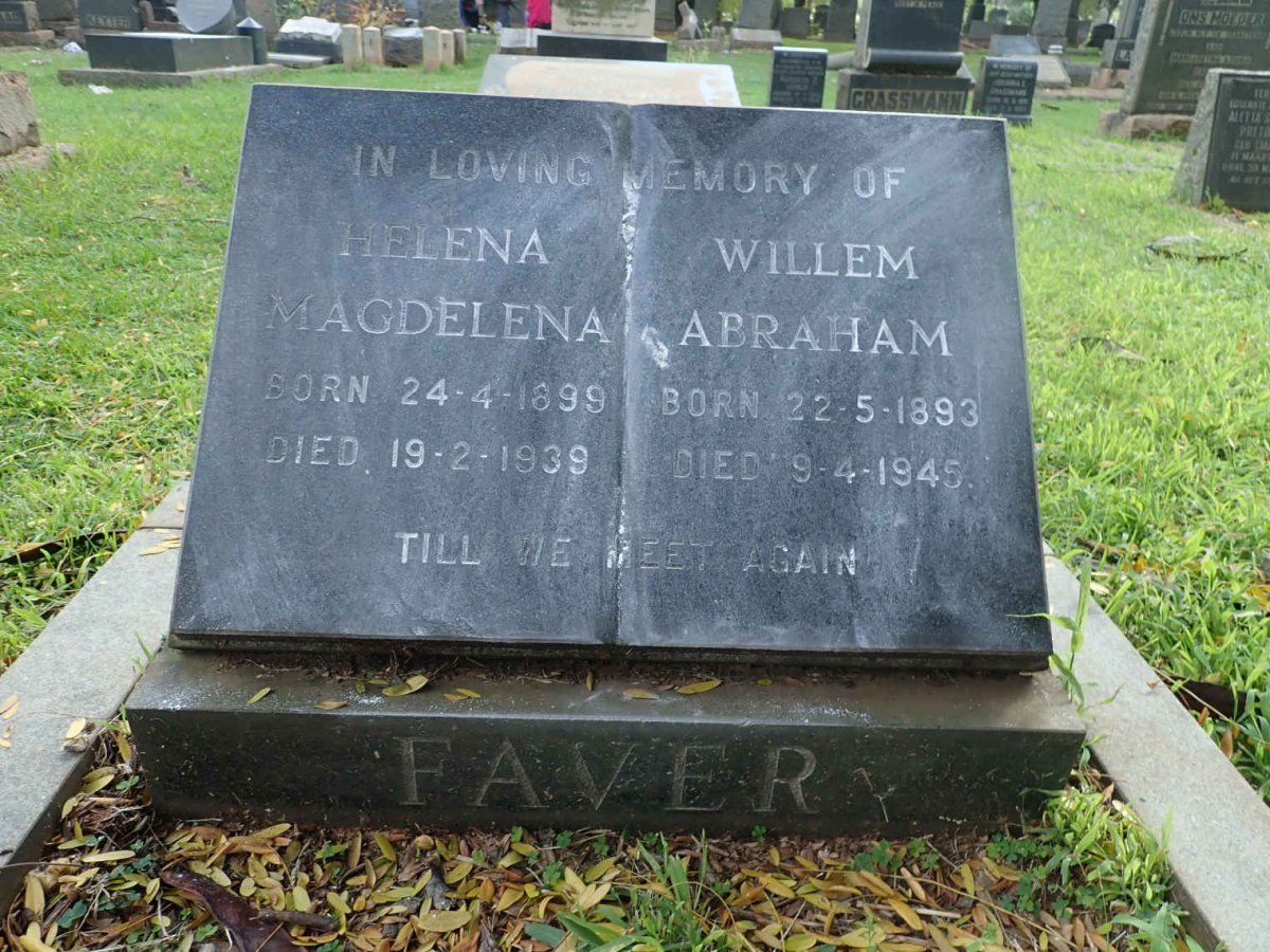 FAVER Willem Abraham 1893-1945 &amp; Helena Magdelena 1899-1939