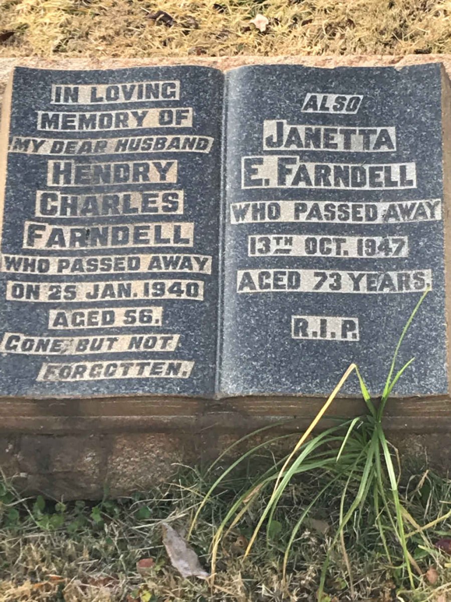 FARNDELL Hendry Charles -1940 &amp; Janetta E. -1947