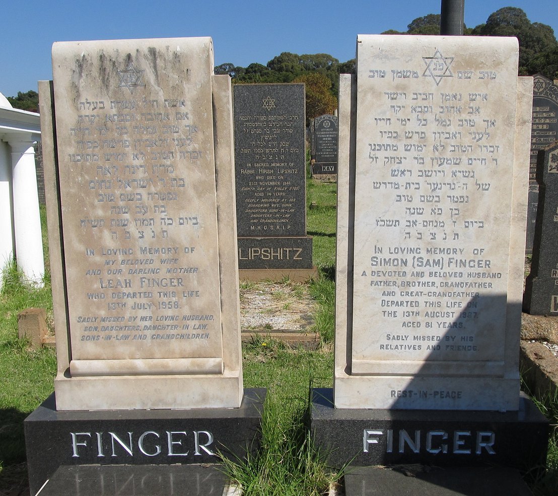 FINGER Simon -19?7 &amp; Leah -1958