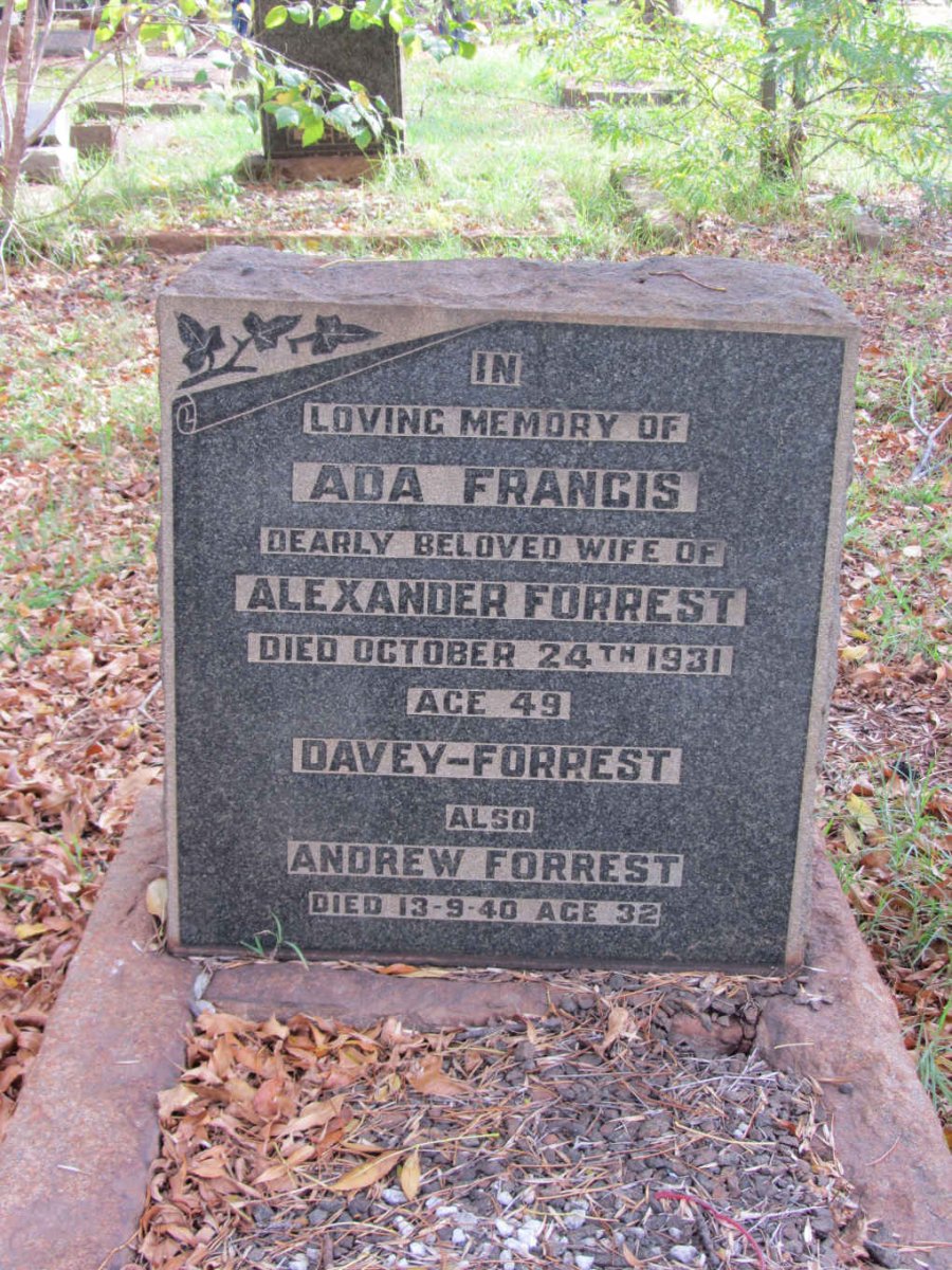 FORREST Ada Francis -1931 :: FORREST Andrew -1940