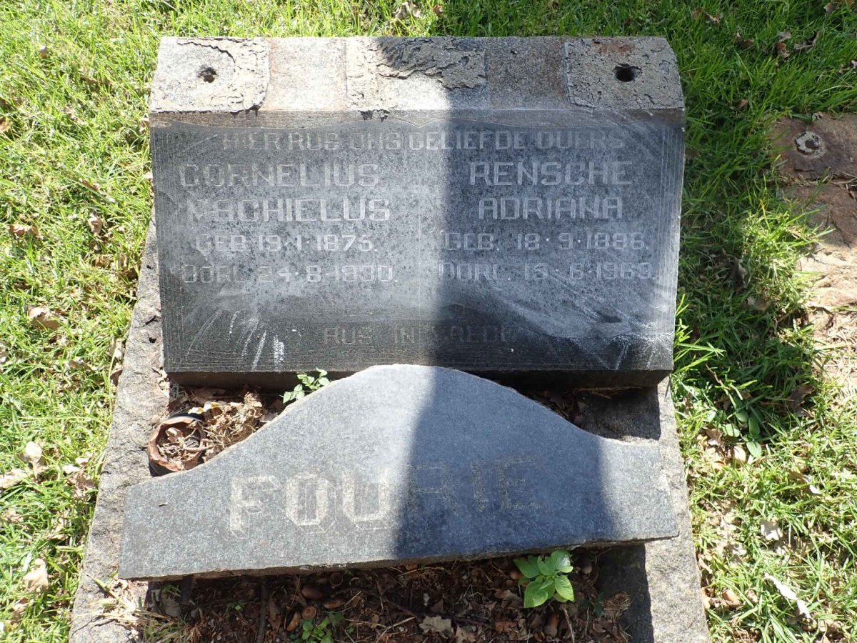 FOURIE Cornelius Machielus 1875-1930 &amp; Rensche Adriana 1886-196?