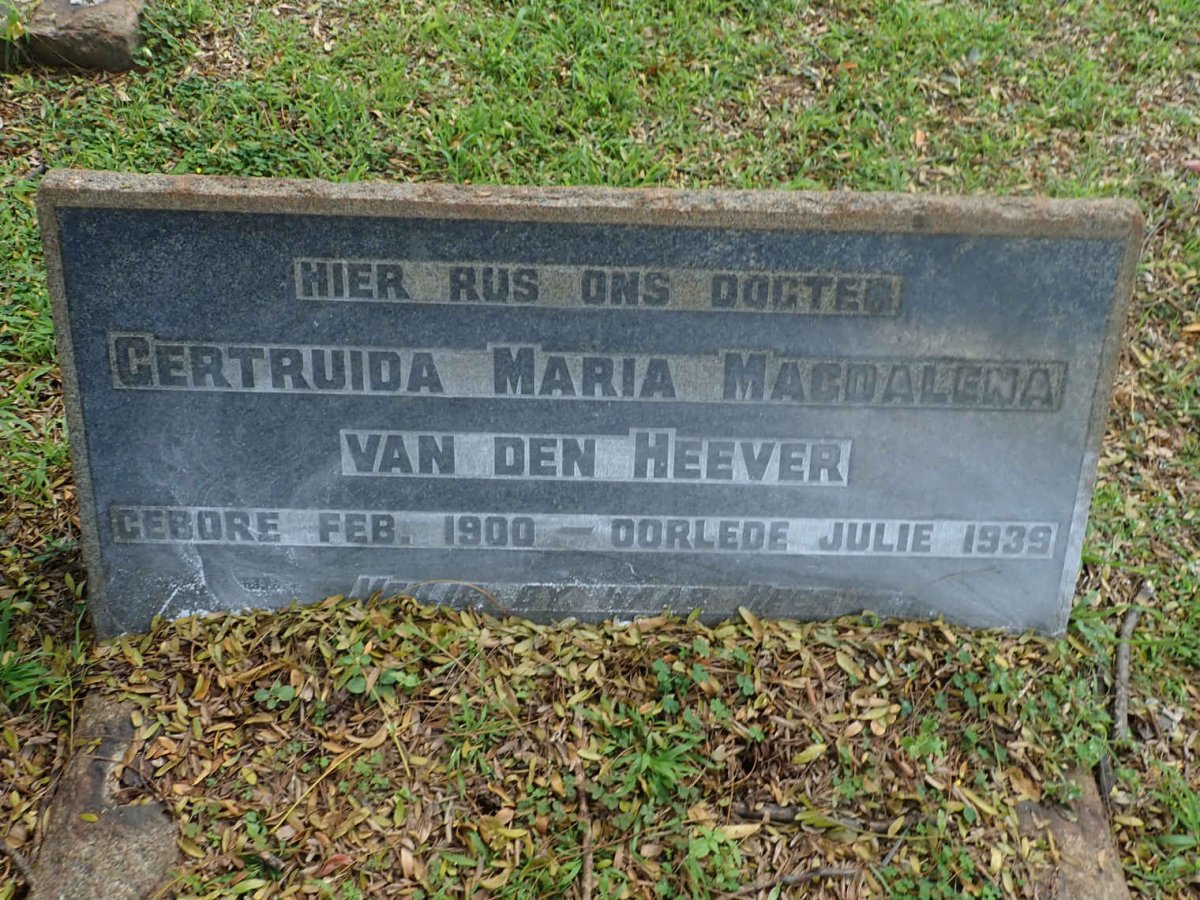 HEEVER Gertruida Maria Magdalena, van den 1900-1939