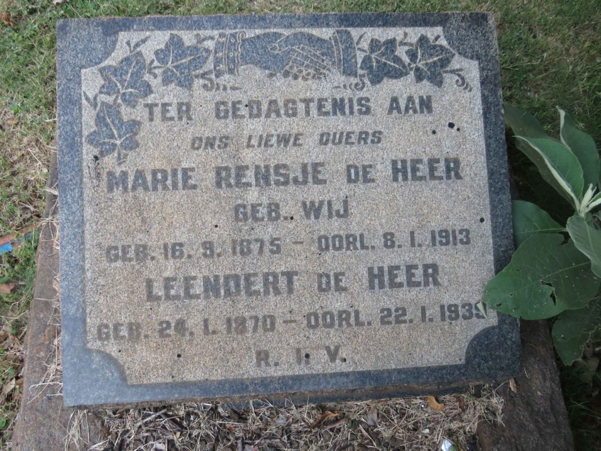 HEER Leendert, de 1870-1939 &amp;  Marie Rensje WIJ 1875-1913