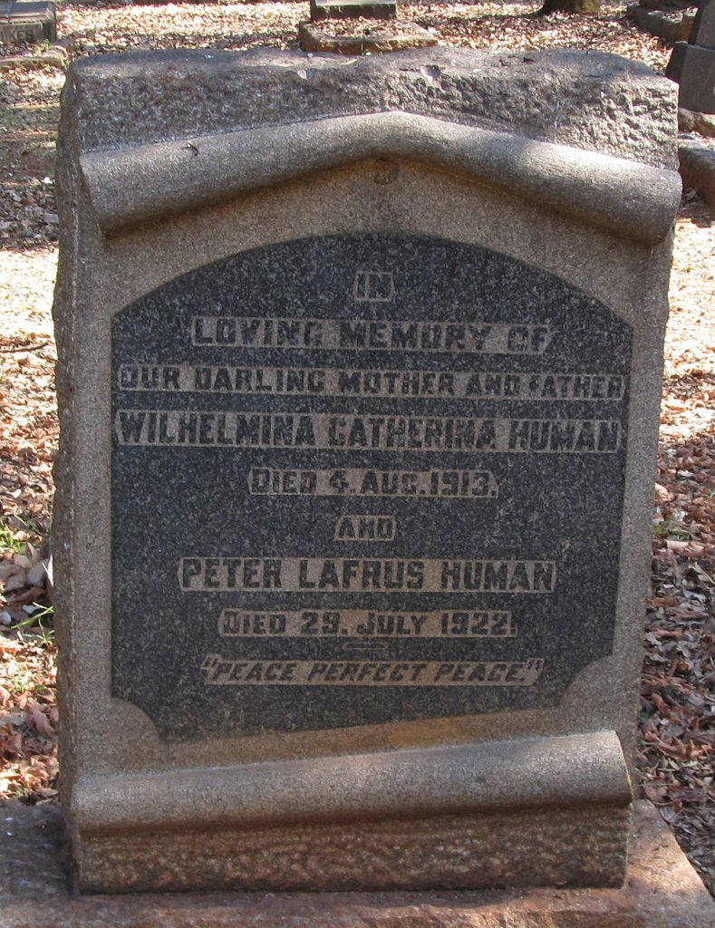 HUMAN Peter Lafrus -1922 &amp; Wilhelmina Catherina -1913