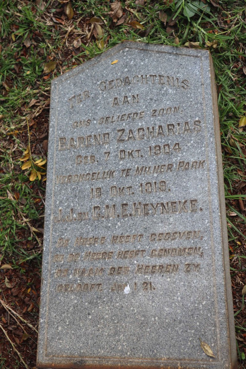HEYNEKE Barend Zacharias 1904-1919