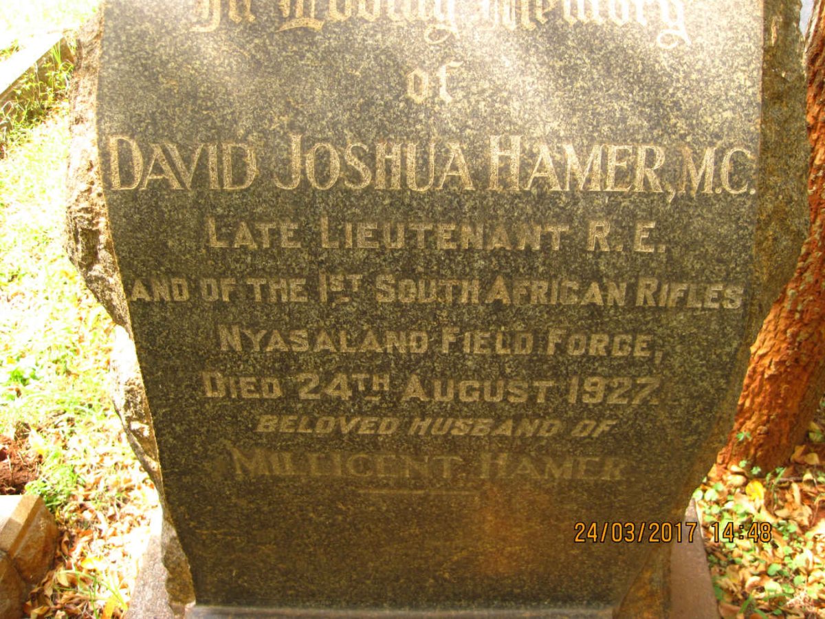 HAMER David Joshua -1927
