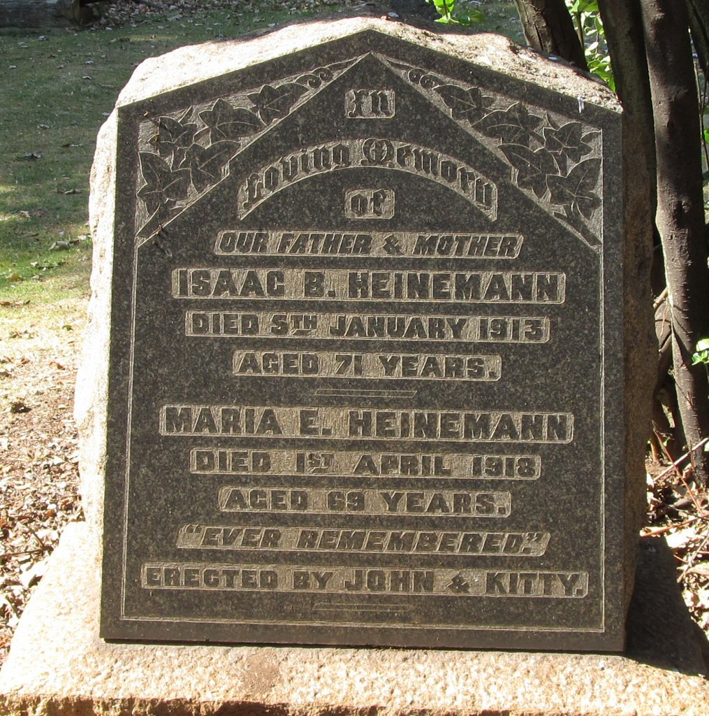 HEINEMANN Isaac B. -1913 &amp; Maria E. -1918