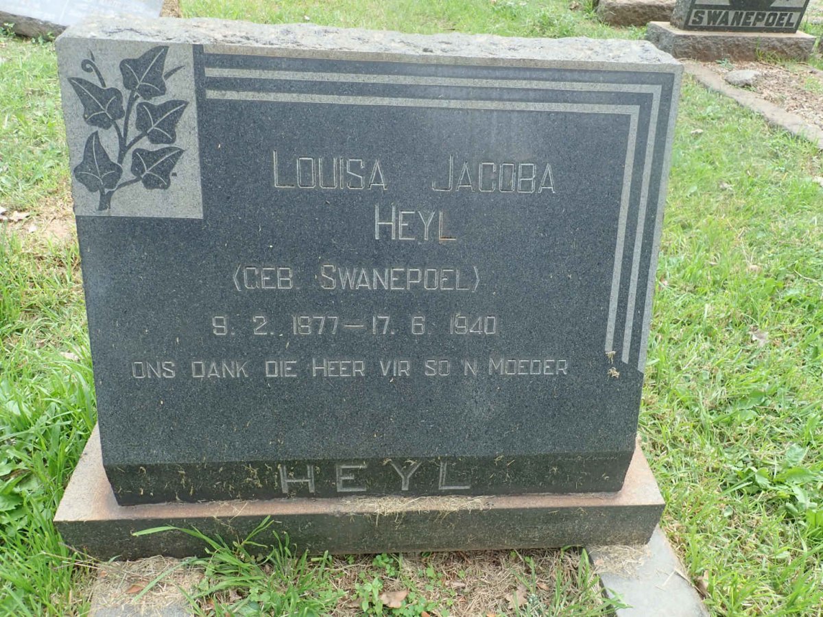 HEYL Louisa Jacoba nee SWANEPOEL 1877-1940