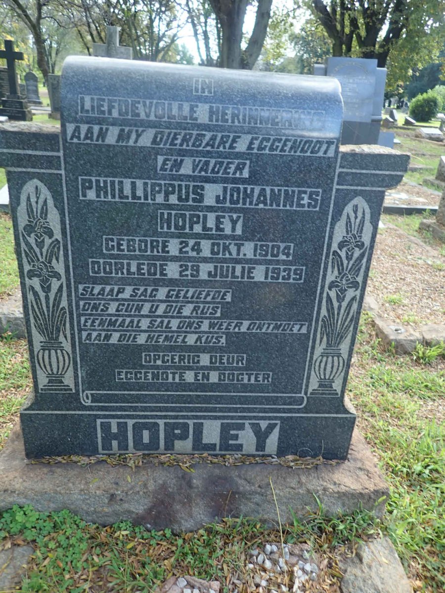 HOPLEY Phillippus Johannes 1904-1939